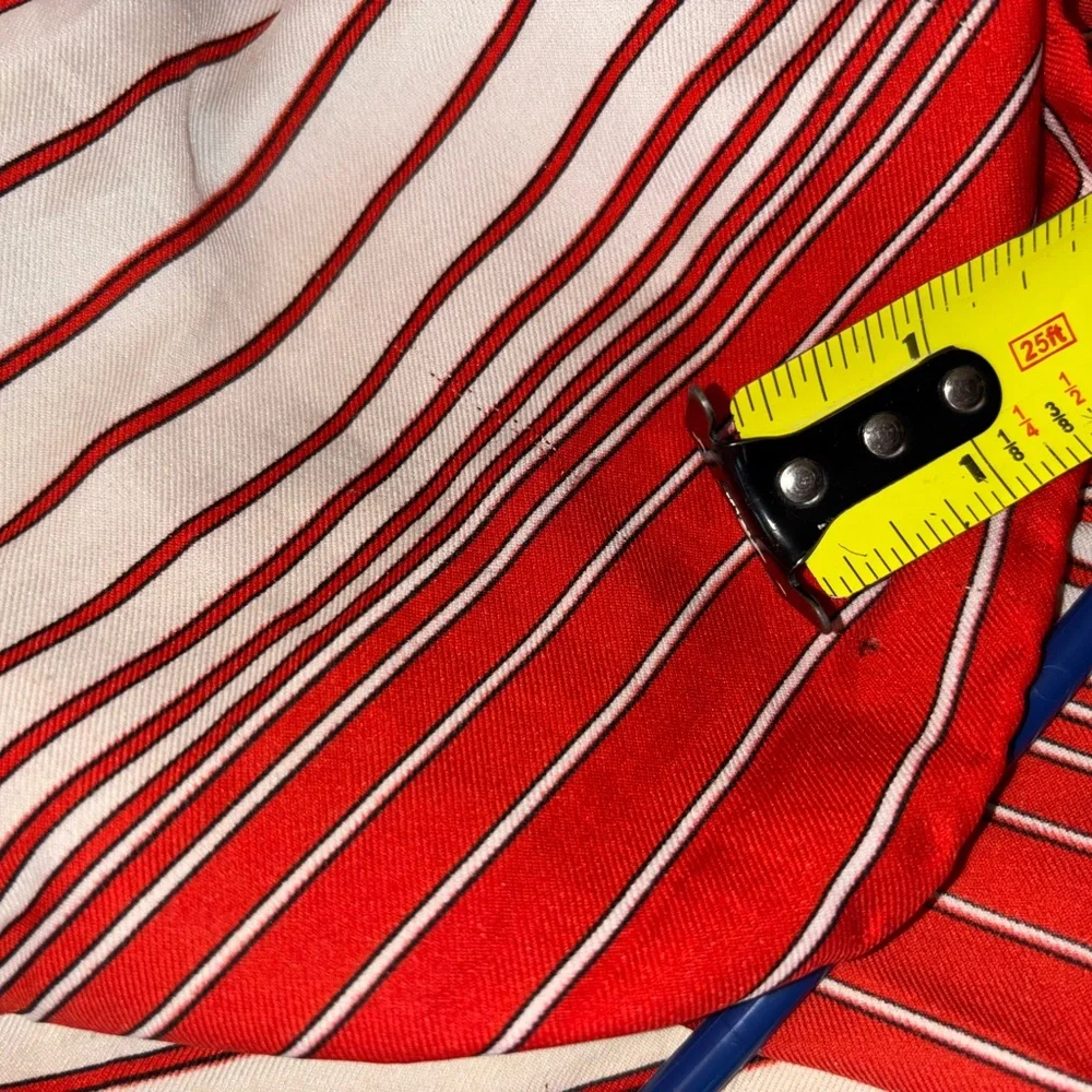Leonardi Red White Blue Geometric Scarf stripes elegant party travel winter work